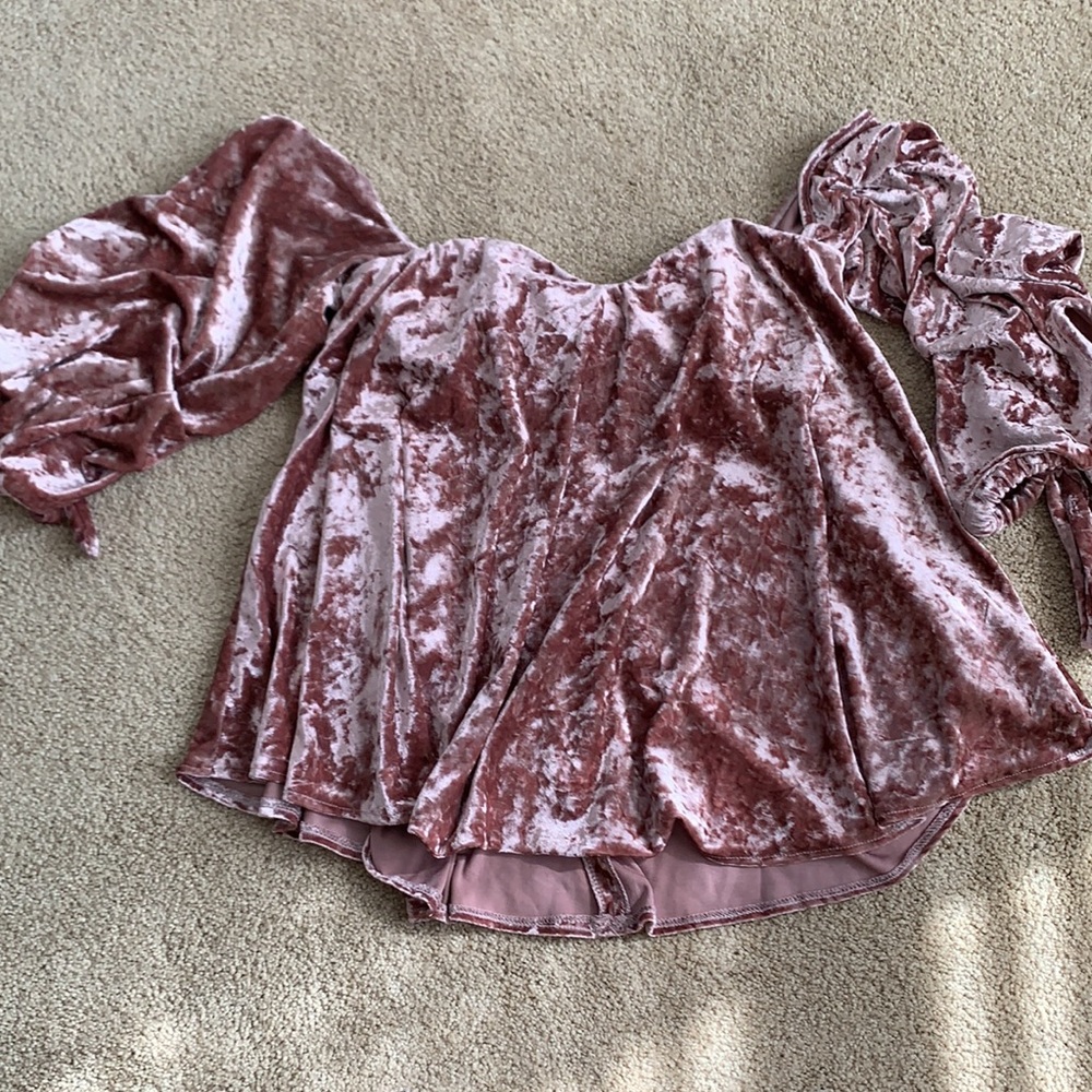 Do + Be off shoulder velvet top - Picture 12 of 16